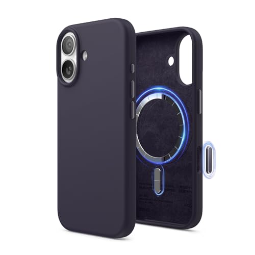 elago Cover Magnetica Silicone Liquido per iPhone 17, Viola Scuro