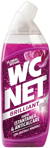Wc Net - Brilliant Gel Floral Ritual, Detergente Liquido per Wc, Formula Brillante con Cristalli Minerali, Igiene Profonda, Azione Anticalcare, Profumo Floreale, 700 ml