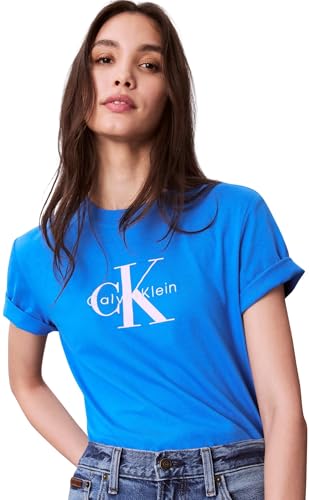 Calvin Klein Donna T-Shirt Hero Classic Monologo, Blu
