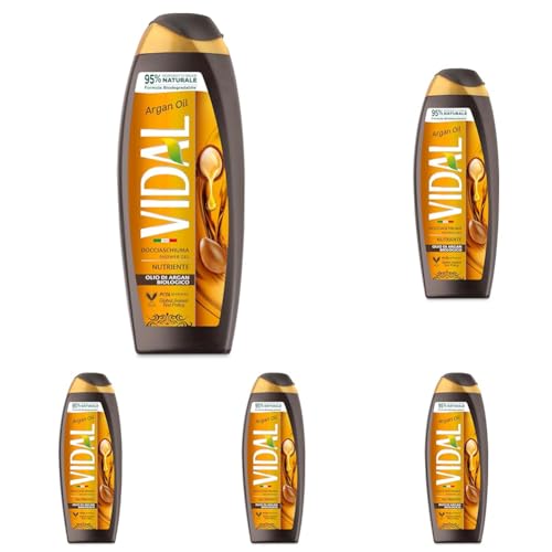 Vidal Docciaschiuma Argan Oil Nutriente, 250ml (Confezione da 5)