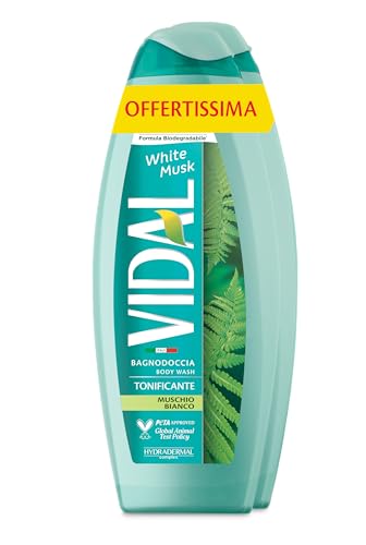 Vidal Bagnoschiuma White Musk Fragranza Muschio Bianco, 2x600ml