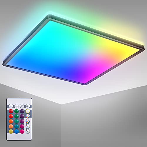 B.K.Licht Pannello LED a Luce Indiretta RGB+W 22W 2700 Lumen con Telecomando