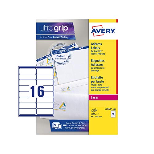 Avery 054470 Etichette Laser, 100 fogli