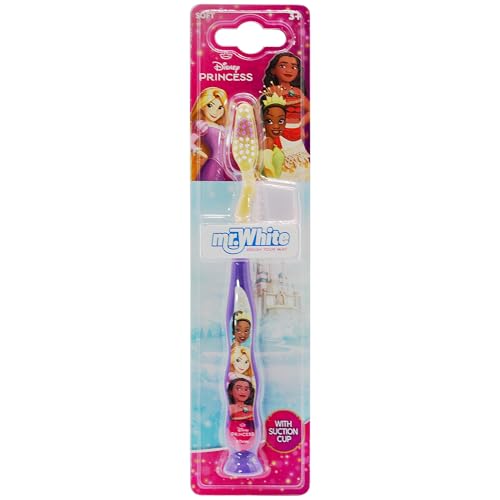 Spazzolino da denti Princess per bambini con tappo protezione e ventosa