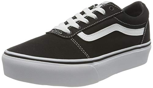 Vans Ward Platform, Scarpe da ginnastica, Bambine e ragazze, (Canvas) Black/White, 3
