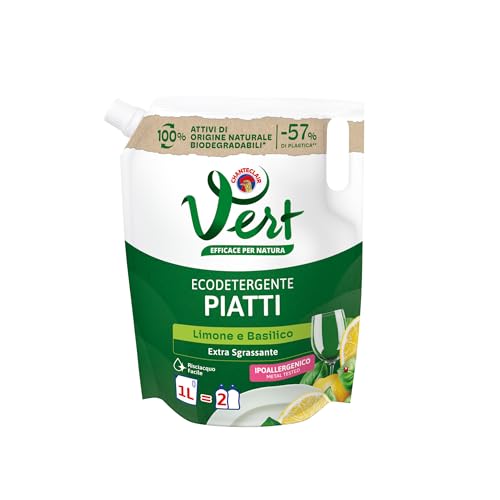 Vert Ecodetergente Piatti Fragranza Limone e Basilico, 1000ml