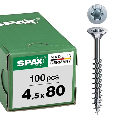 Spax T-STAR plus vite universale testa svasata 4CUT 4,5x80 mm