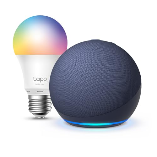 Echo Dot (5ª generazione) + Tapo L530EA Lampadina LED Smart E27 Kit Casa Intelligente