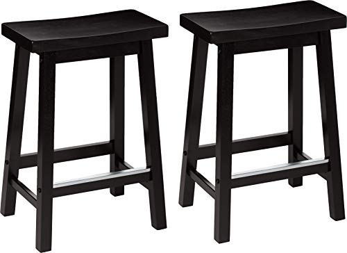 Amazon Basics Sgabelli da Bar in Legno Massello, 2 Pezzi, 61 cm