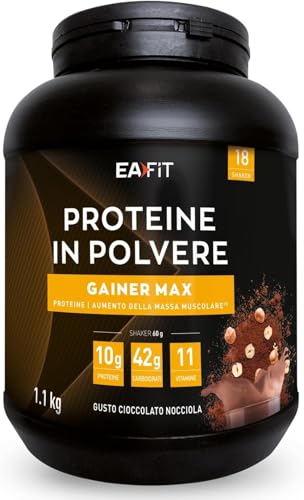 EAFIT GAINER MAX Proteine in Polvere Gusto Cioccolato Nocciola, 1.1 kg