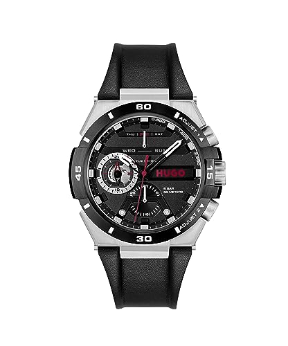 HUGO Orologio Analogico Multifunzione al Quarzo da Uomo Collezione #WILD con Cinturino in