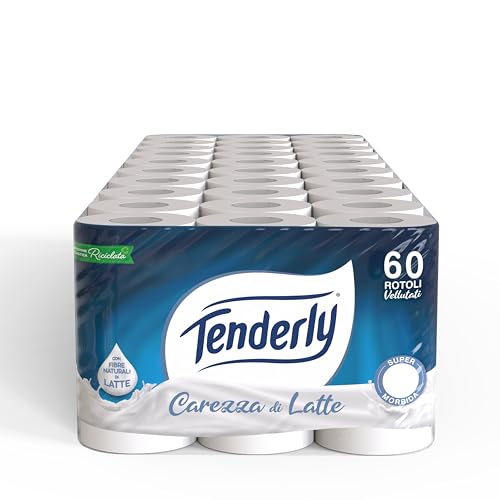 Tenderly Carezza di Latte Carta Igienica Morbidissima 60 Rotoli (10x6) 2 Veli