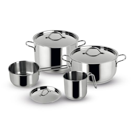 Lagostina Every Set Pentole Acciaio Inox 7 Pezzi