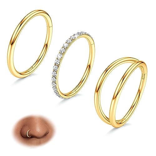 BodyBonita 3 Pezzi Piercing Naso Cerchio - Acciaio Chirurgico 316L