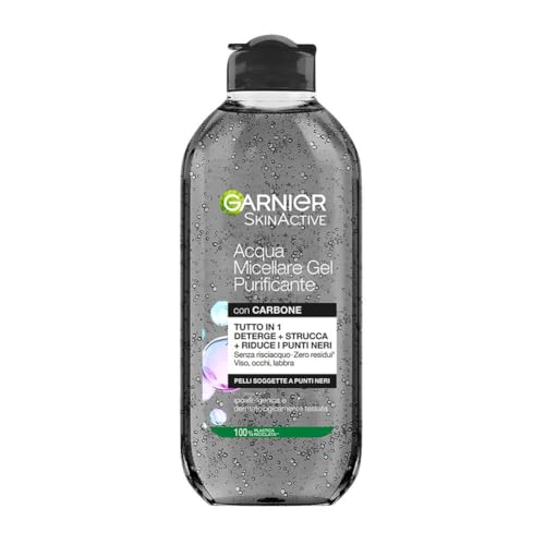 Garnier SkinActive Acqua Micellare Gel Purificante con Carbone, Detergente e Opacizzante, 400ml