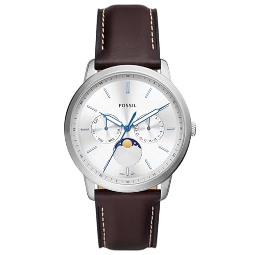 Fossil Neutra Orologio da Polso Uomo con Movimento Moonphase e Multifunzione