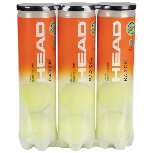 HEAD Palline da Tennis Radical, Confezione Tripla 12 Palline