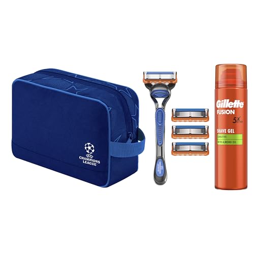Gillette Fusion5 Rasoio Barba Manuale con 4 Lamette Ricambio e Schiuma da Barba