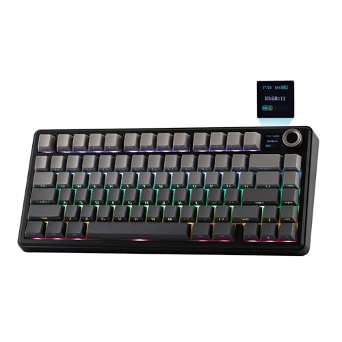 EPOMAKER X Aula F75 MAX Tastiera Meccanica Senza Fili con Schermo TFT e Manopola, Tastiera a Gasket con Layout 75% US, Tastiera da Gioco Hot-Swap per PC/Mac/Linux (