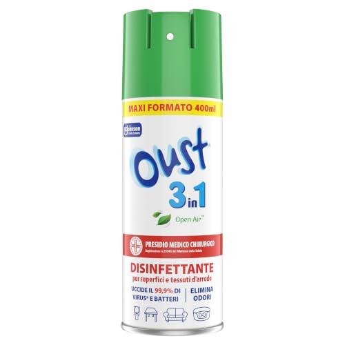 Oust 3 in 1 Spray Disinfettante 400 ml per Superfici e Tessuti