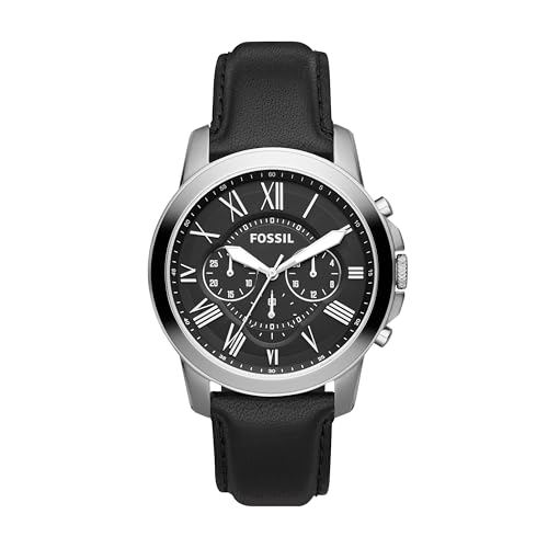Fossil Grant Orologio Uomo Cronografo Quarzo Cassa Acciaio 44mm Cinturino Pelle
