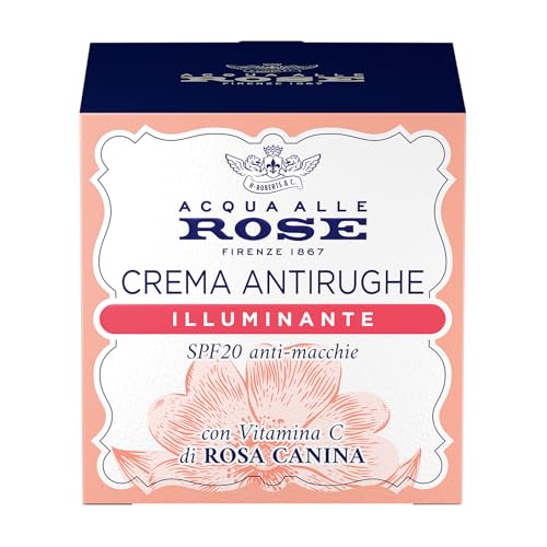 Acqua alle Rose Crema Viso Antirughe Illuminante con Vitamina C di Rosa Canina SPF20, 50ml