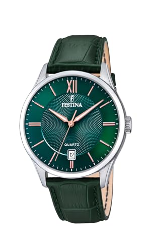 Festina Orologio Uomo Analogico Acciaio e Pelle Verde