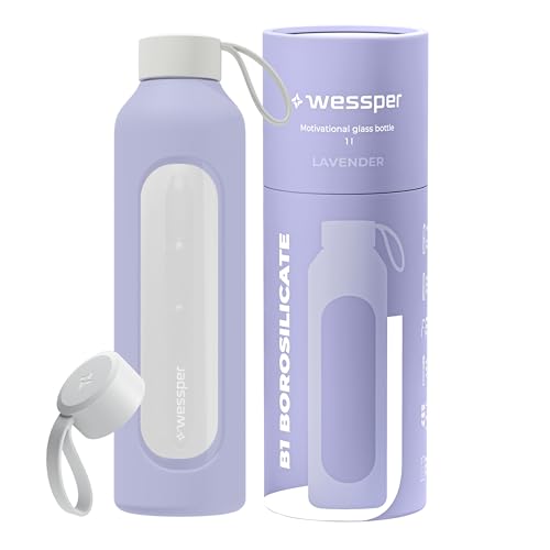 Wessper Borraccia 1 Litro in Vetro Borosilicato