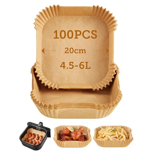 COSORI Carta Forno Per Friggitrice Ad Aria 100 Pezzi, Teglie Per Air Fryer