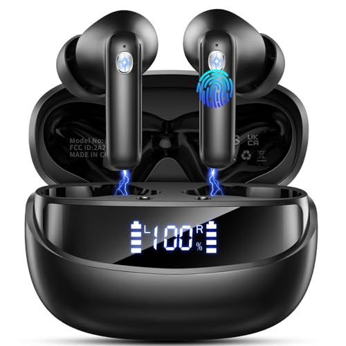 Cuffie Bluetooth 5.4 Auricolari Stereo HiFi con 4 ENC Microfoni