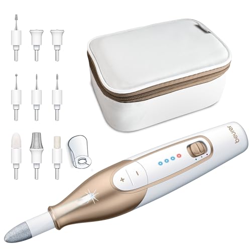 Beurer MP 64 Fresa per Unghie Professionale Mani e Piedi, 10 Accessori, Batteria