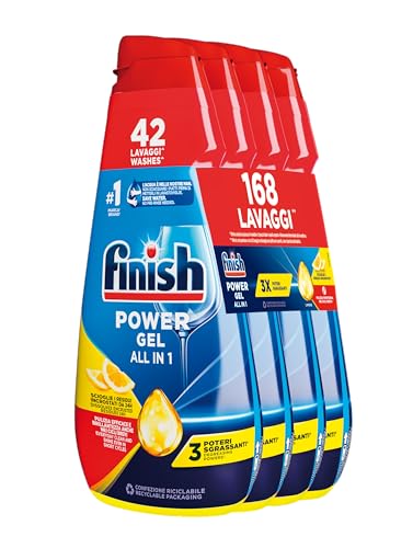 Finish Powergel Gel Detersivo per Lavastoviglie Limone, 42 Lavaggi (Confezione da 4)