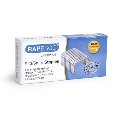 Rapesco Punti Galvanizzati Professionali Tipo 923/6 mm, Confezione da 1000