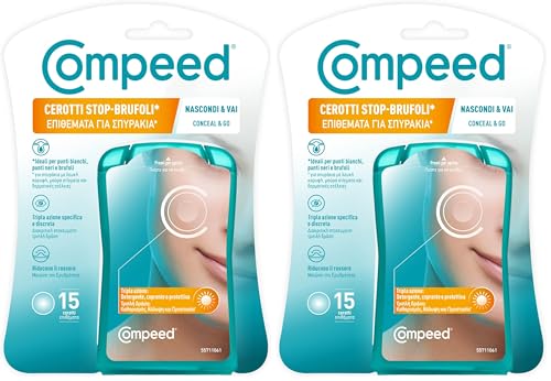 Compeed® Stop brufoli Nascondi e Vai - Cerotti Invisibili Adatti a Tutte le tonalità della Pelle- Tripla Azione Detergente, Coprente, Protettiva. Per uso quotidiano - 15 pz