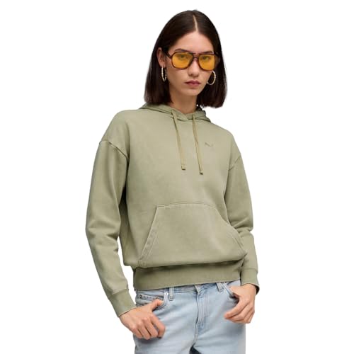 PUMA Felpa con Cappuccio Unisex Ess Elevated Relaxed Wash FL (Confezione da 1)