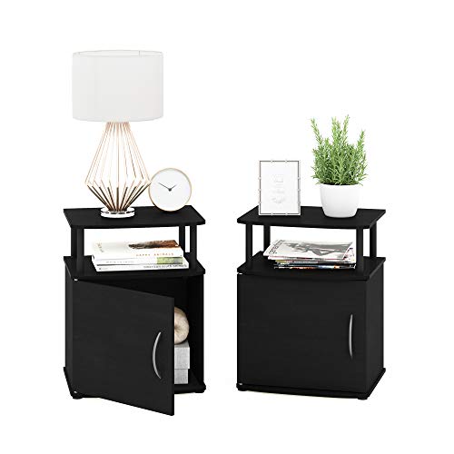 Furinno Tavolino Legno Nero, Set da 2 Tavolini