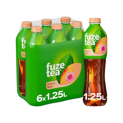 Fuze Tea Bevanda al Tè Gusto Pesca e Rosa, 6x1.25L