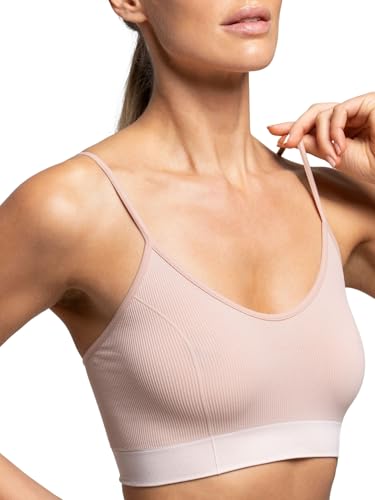 POMPEA Reggiseno Senza Ferretto in Filato Eco-Friendly, Brassiere Morbida ed Elastica con Spallina Stretta
