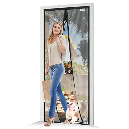 JOY2SEE Zanzariera Magnetica per Porta Finestra 85x215 Nero