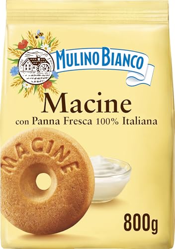 Mulino Bianco Biscotti Frollini Macine con Panna Fresca, Colazione Ricca di Gusto, 800g