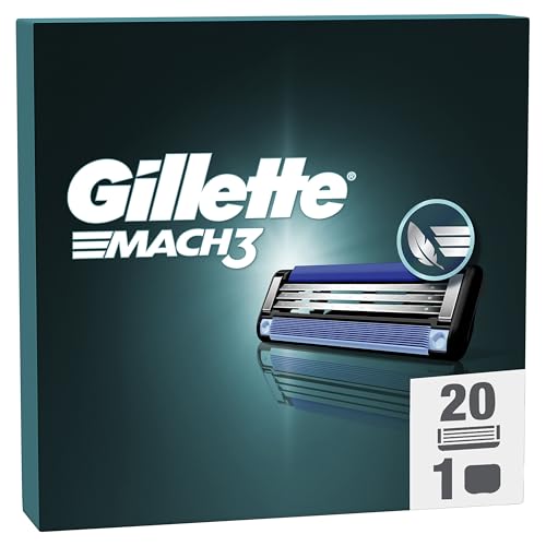 Gillette Mach3 Base Lamette di Ricambio per Rasoio, 20 Lamette