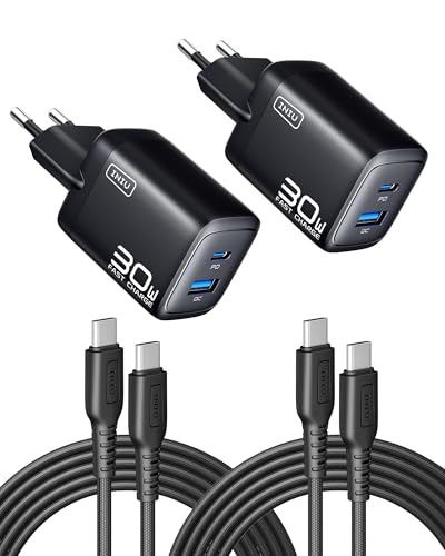 INIU Caricatore USB C 30W 2 Pezzi con Cavo USB-C 60W