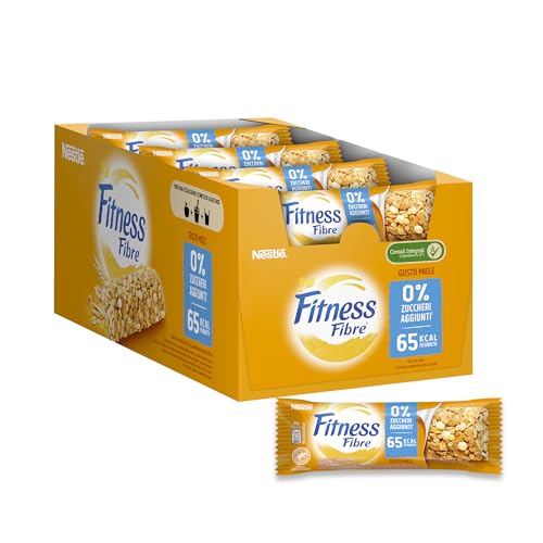 FITNESS Fiber Honey Barrette Cereali Integrali Gusto Miele, 24 Barrette da 20g