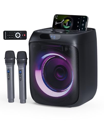 GKS60 Cassa Karaoke Portatile Bluetooth 400W con 2 Microfoni Wireless e Telecomando