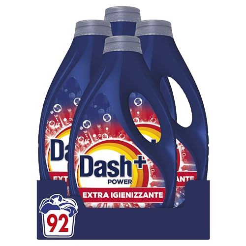 Dash Power + Extra Igienizzante Detersivo Liquido Lavatrice, 4x23 Lavaggi