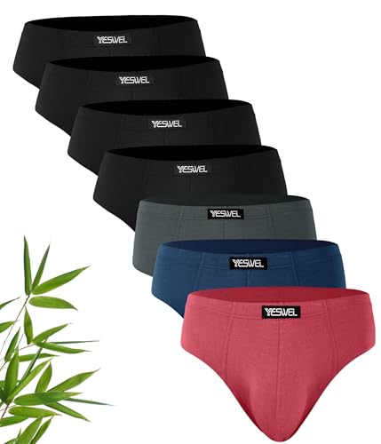 YESWEL Slip Uomo in Fibra di Bambù, 7 Paia, Multicolore