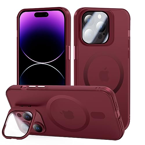 Tigratigro Cover con Cavalletto per iPhone 14 Pro Max, Protezione Fotocamera H9 Vetro Temperato