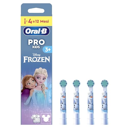 Oral-B Kids 3+ Testine Spazzolino Elettrico Disney Frozen, 4 pezzi