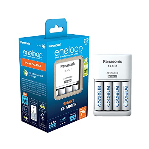 eneloop Caricabatterie Smart per Batterie AA/AAA Ni-MH con 4 Batterie AA 2000 mAh