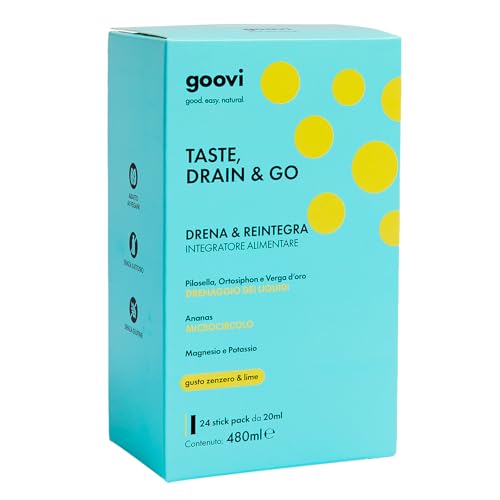 Goovi Taste Drain & Go Integratore Drenante Magnesio Potassio 24 Stick